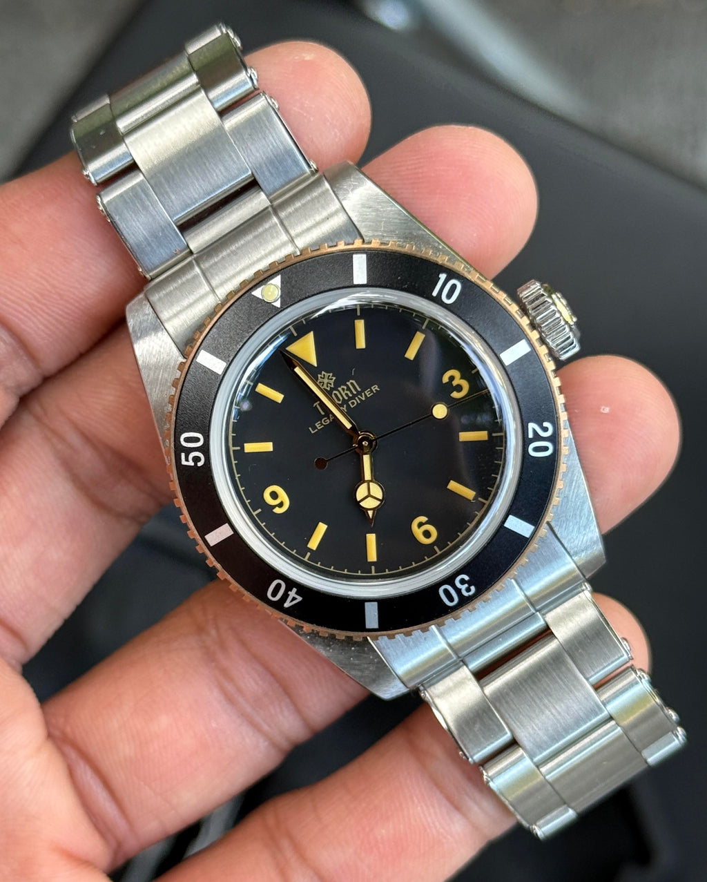 Thorn T028 37mm PT5000 Black Dial Legacy Diver