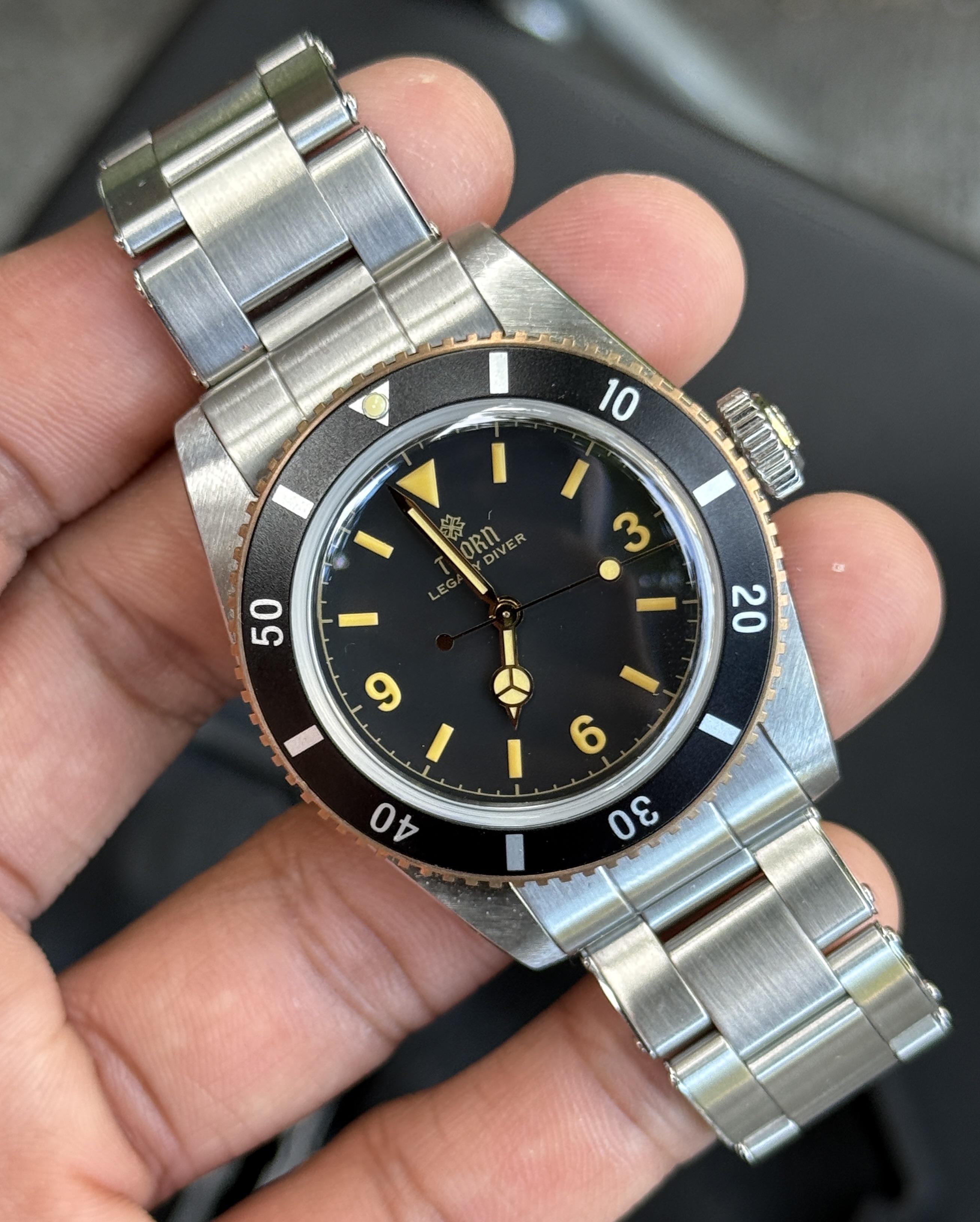 Thorn T028 37mm PT5000 Black Dial Legacy Diver