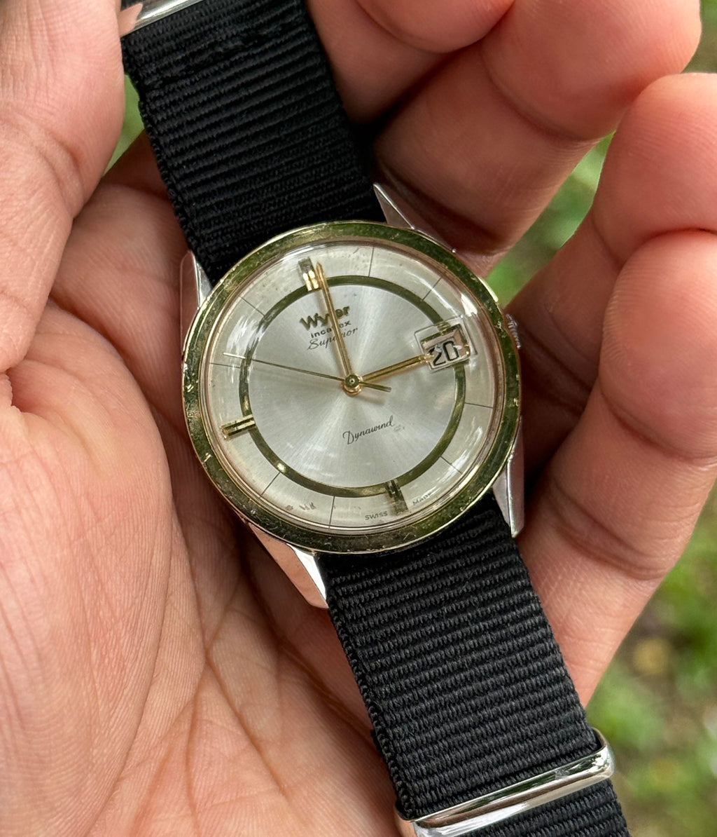 Wyler Incaflex Superior Dynawind Automatic 35mm Vintage Watch Two Tone
