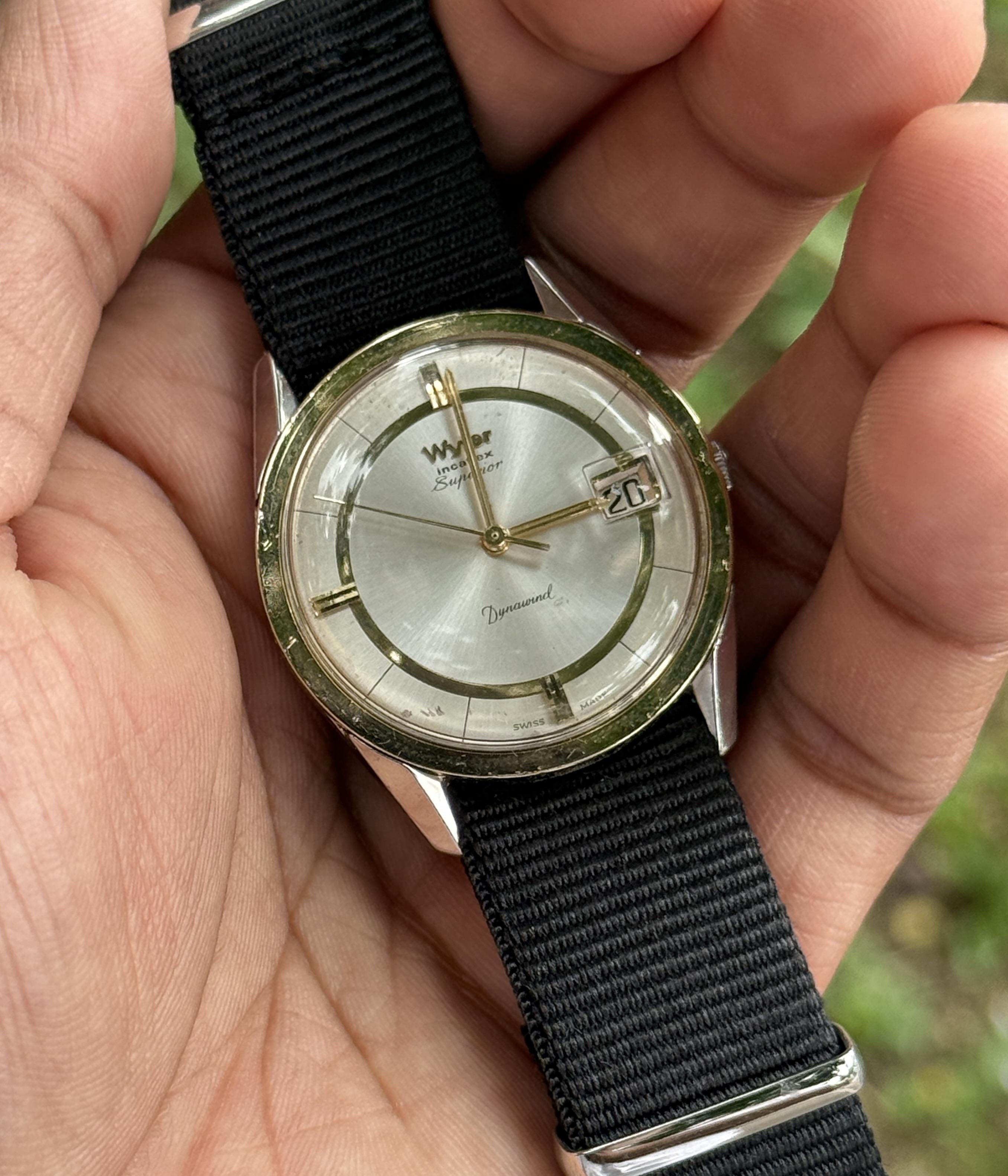 Wyler Incaflex Superior Dynawind Automatic 35mm Vintage Watch Two Tone