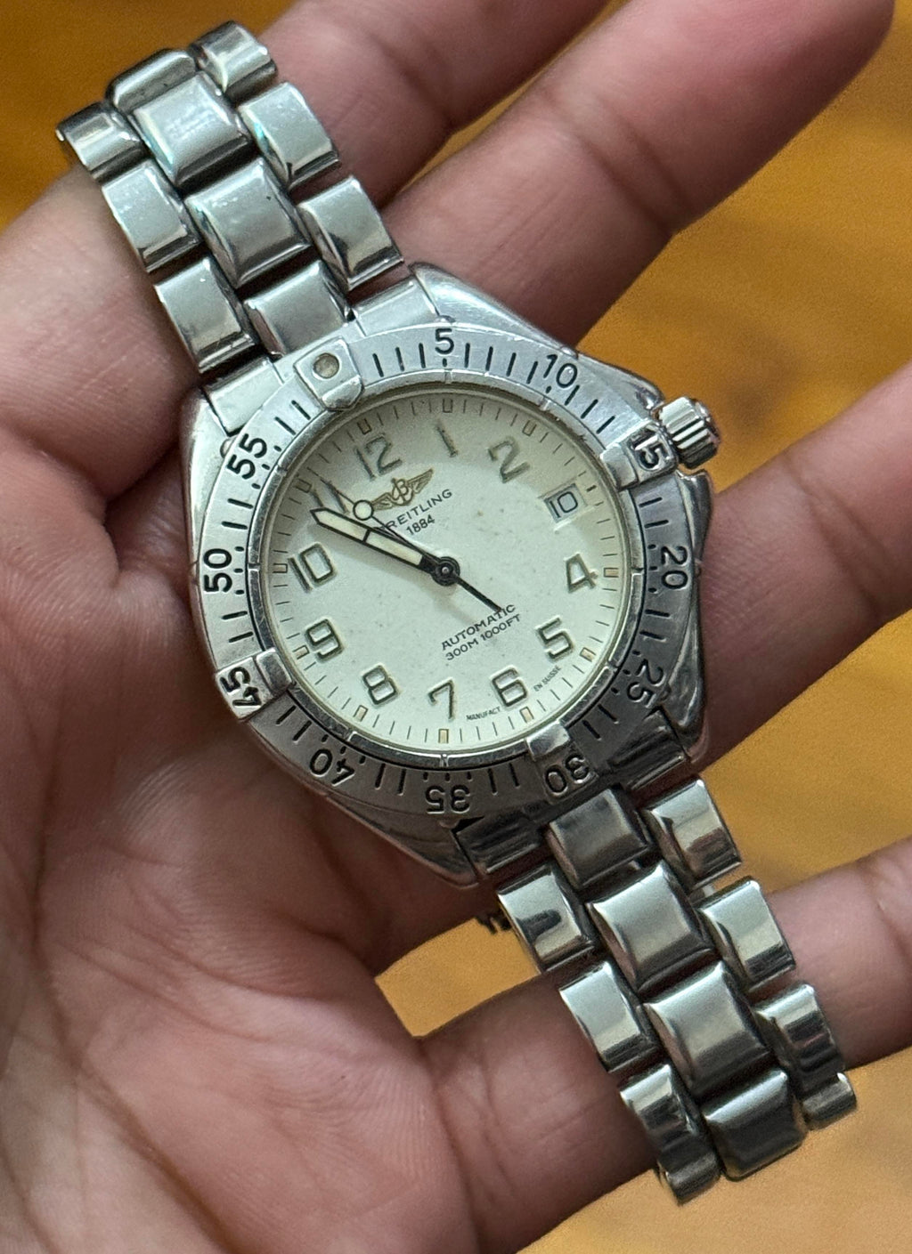Breitling Colt Automatic A17035 White Dial Steel Diver