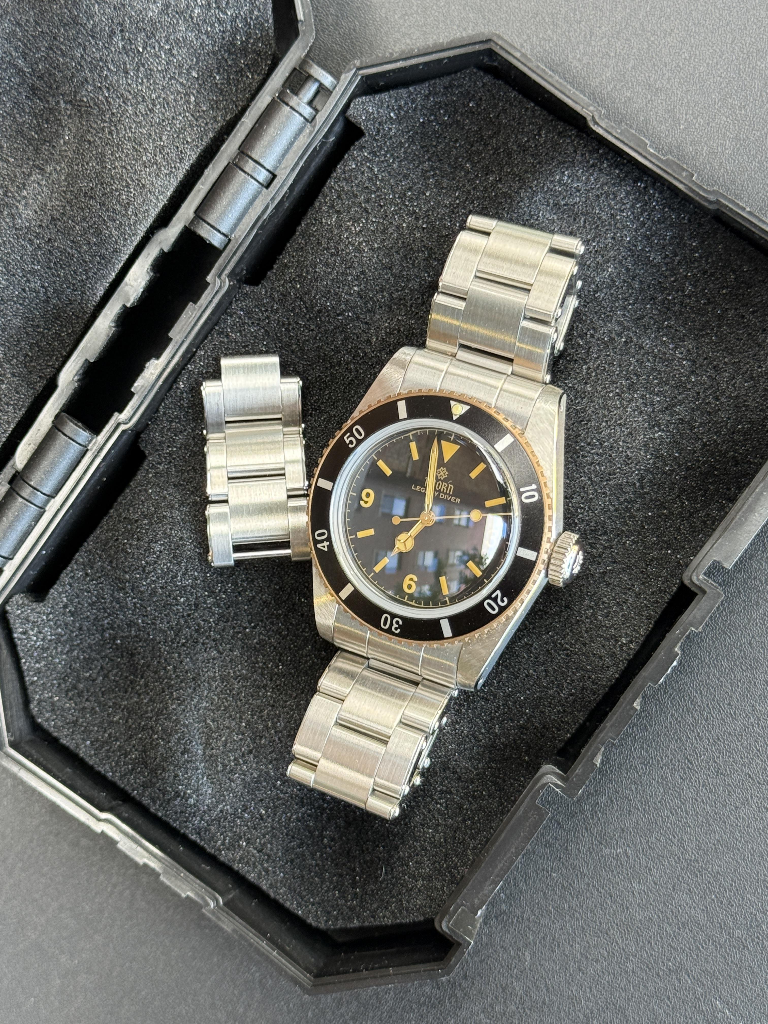 Thorn T028 37mm PT5000 Black Dial Legacy Diver
