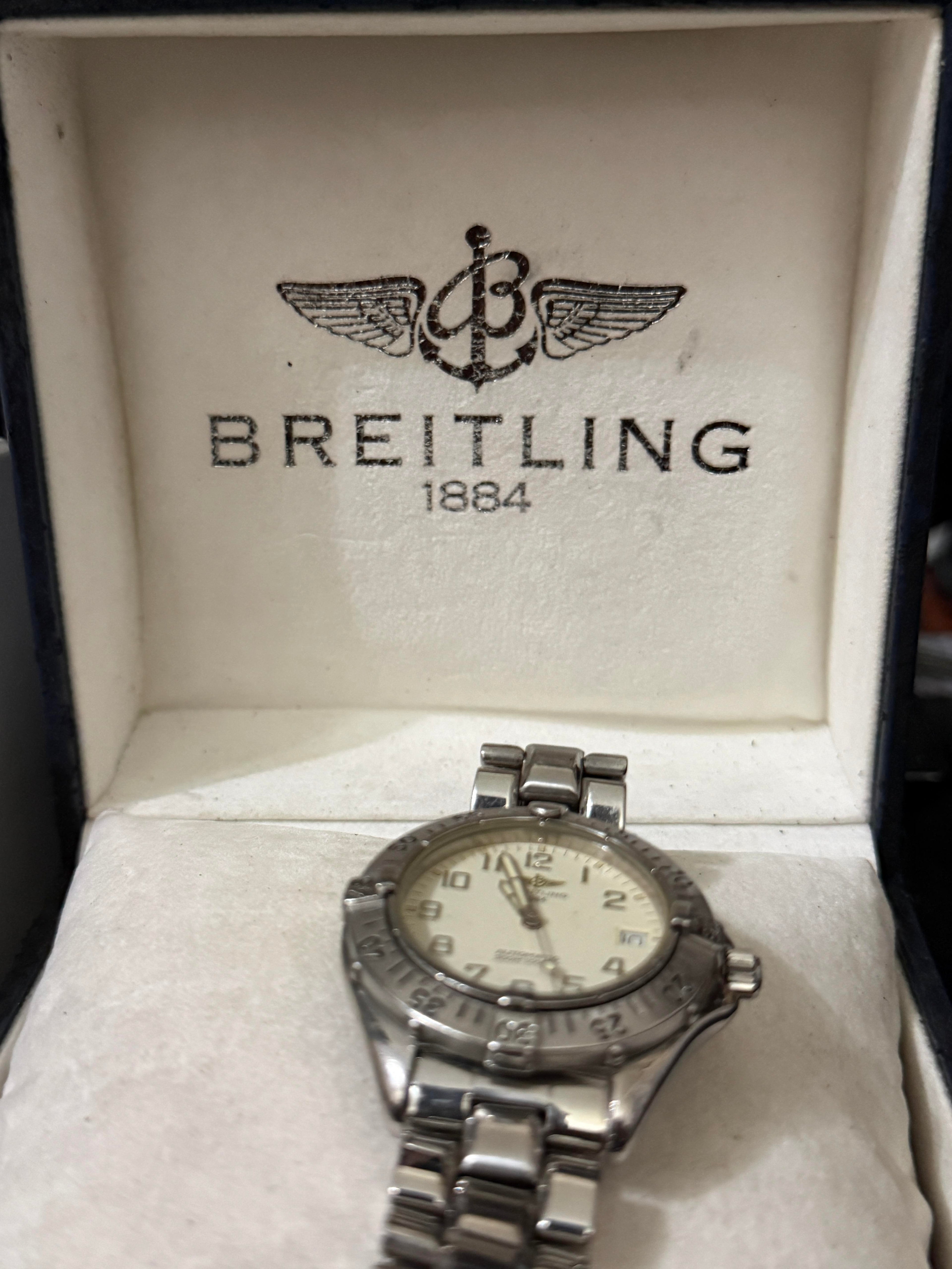 Breitling Colt Automatic A17035 White Dial Steel Diver