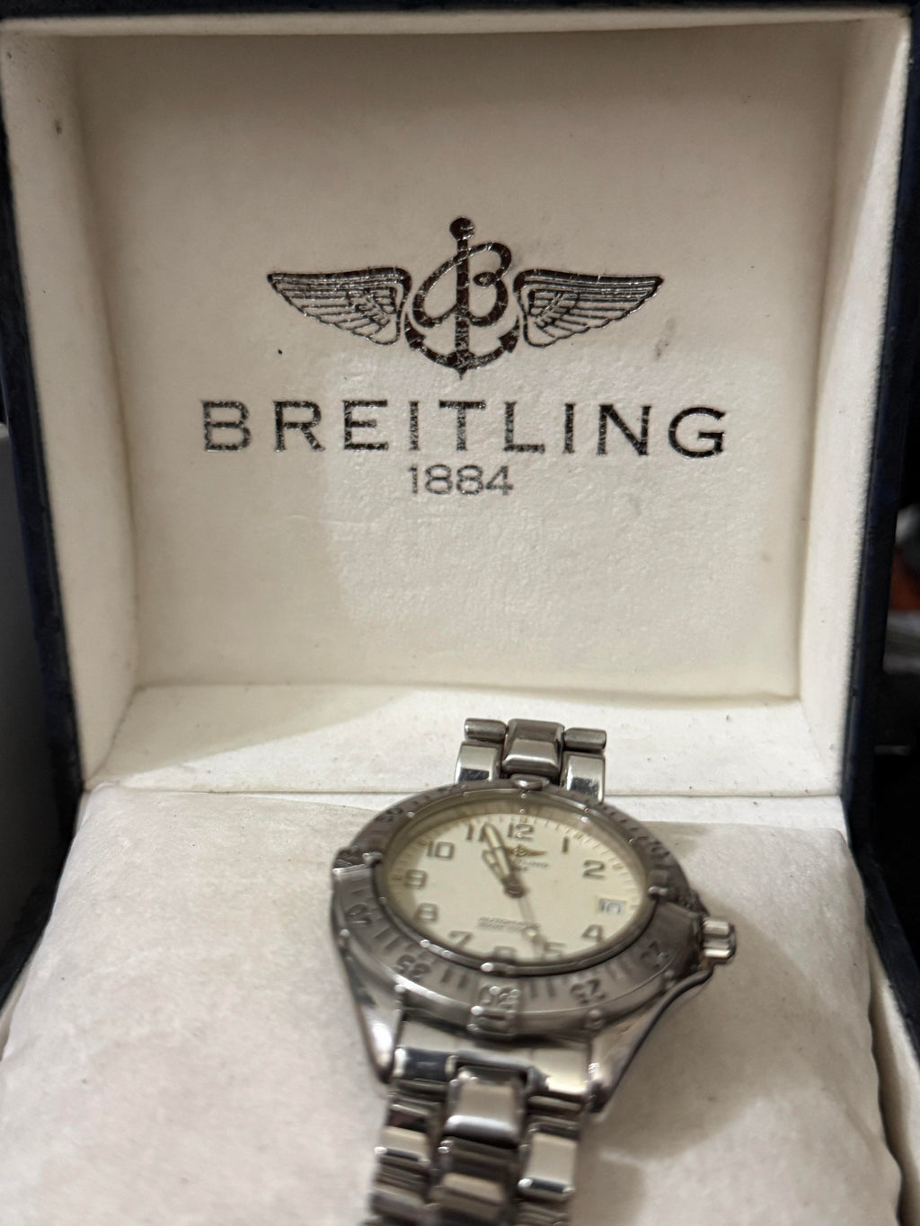 Breitling Colt Automatic A17035 White Dial Steel Diver with Box
