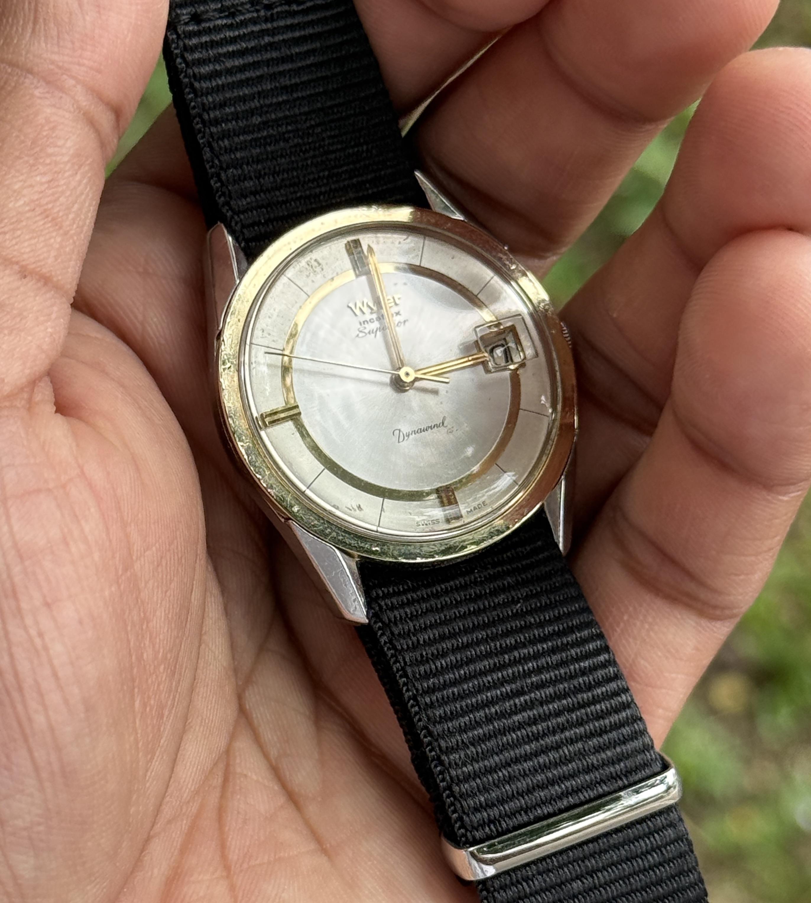 Wyler Incaflex Superior Dynawind Automatic 35mm Vintage Watch Two Tone