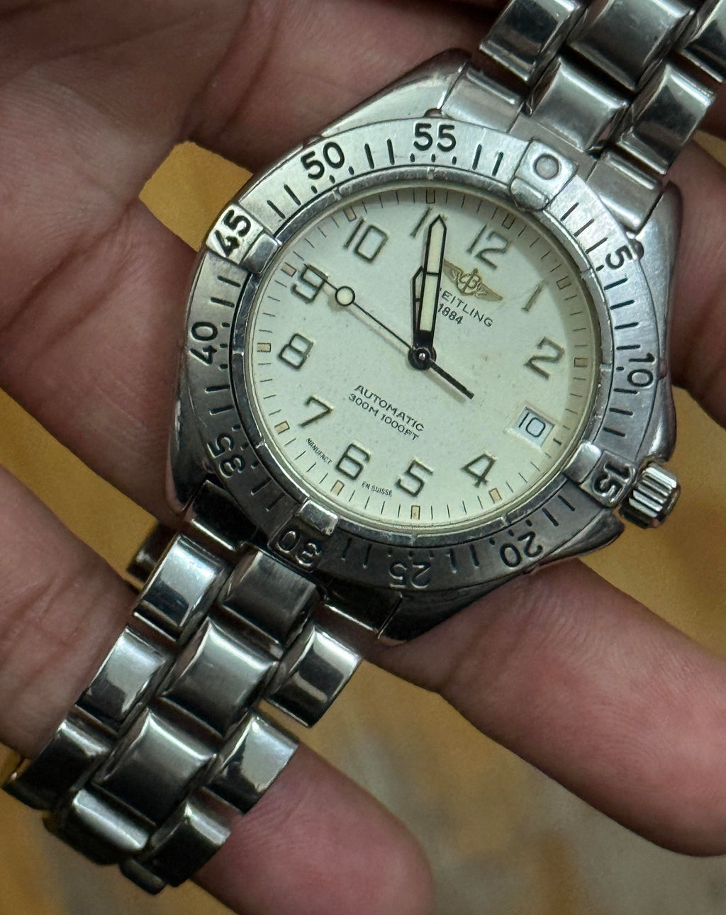 Breitling Colt Automatic A17035 White Dial Steel Diver with Box