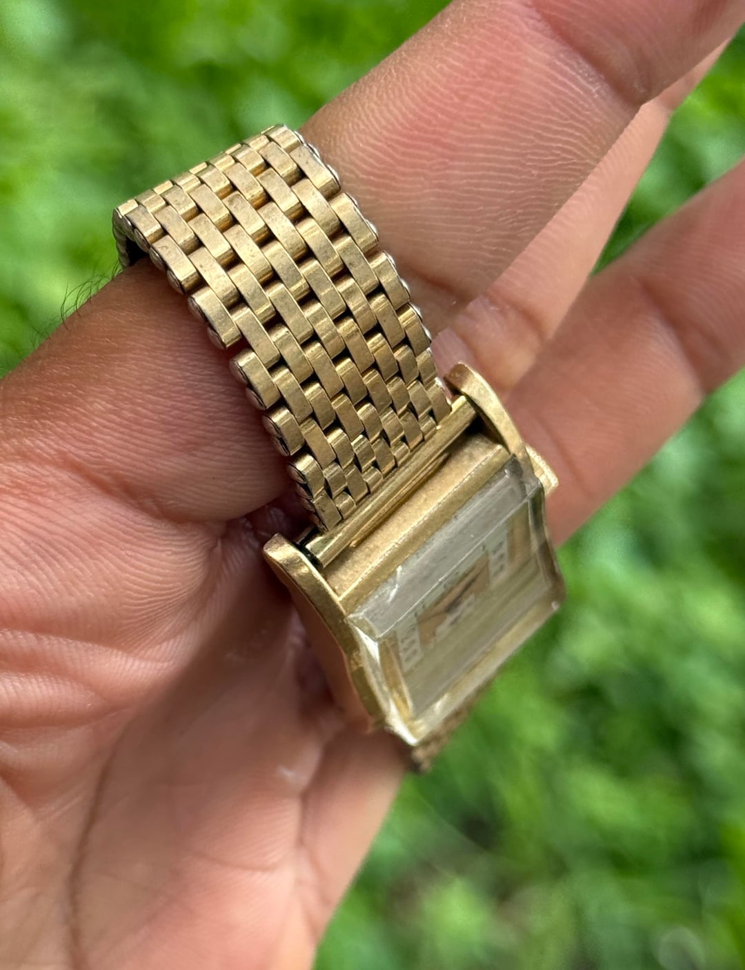 Lord Louis Vintage Gold Plated Manual Wind Tank Watch