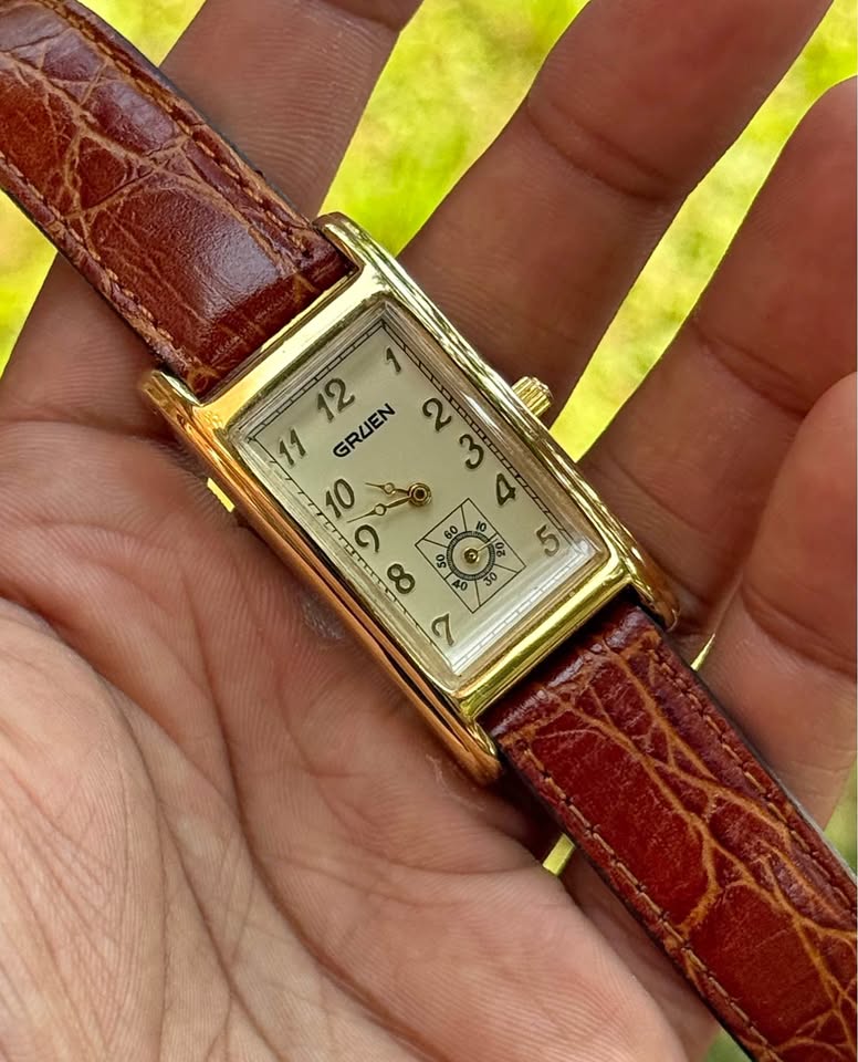Gruen Curvex Vintage Quartz Reissue Men's Tank Watch