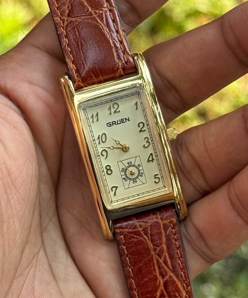 Gruen Curvex Vintage Quartz Reissue Men's Tank Watch
