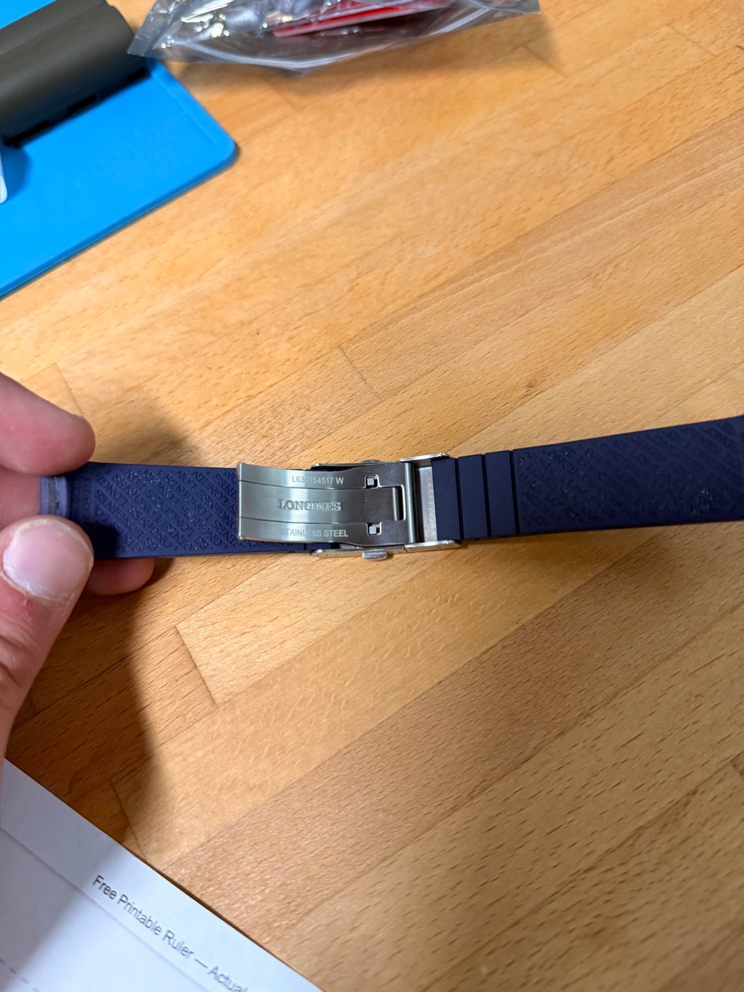 Longines OEM 21mm Rubber Strap & Push Button Deployant for Hydroconquest