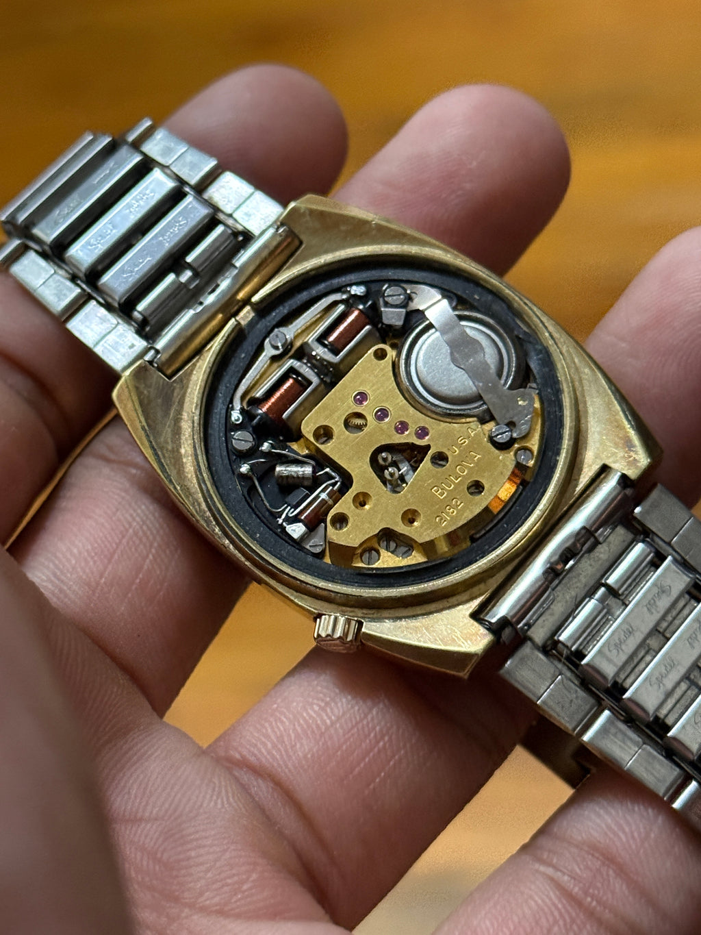 Bulova Accutron 2182 36mm Tuning Fork 10k Gold Plated Electronic Vintage Watch