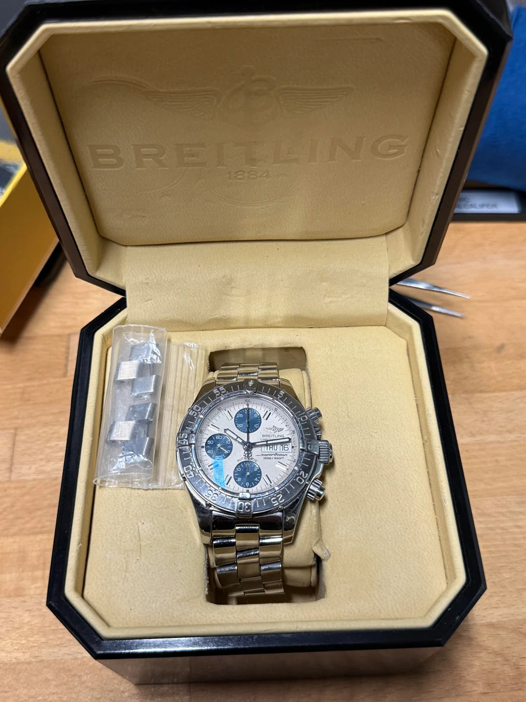 Breitling Superocean 42mm A13340 White and Blue Dial Automatic Chronograph