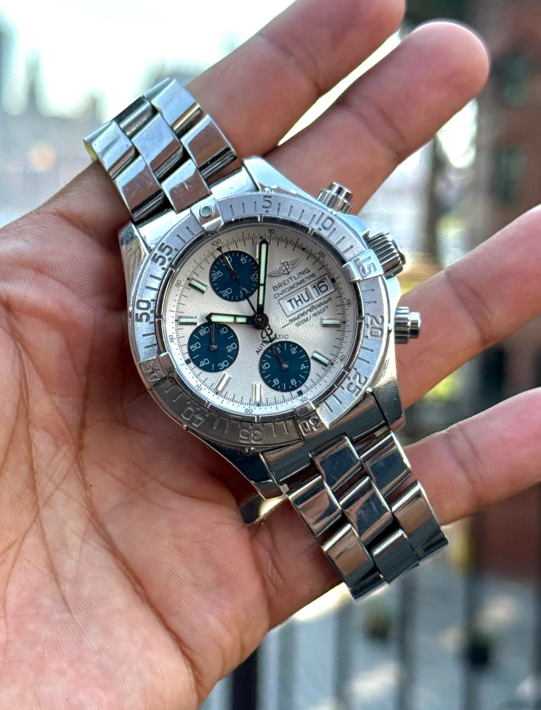 Breitling Superocean 42mm A13340 White and Blue Dial Automatic Chronograph
