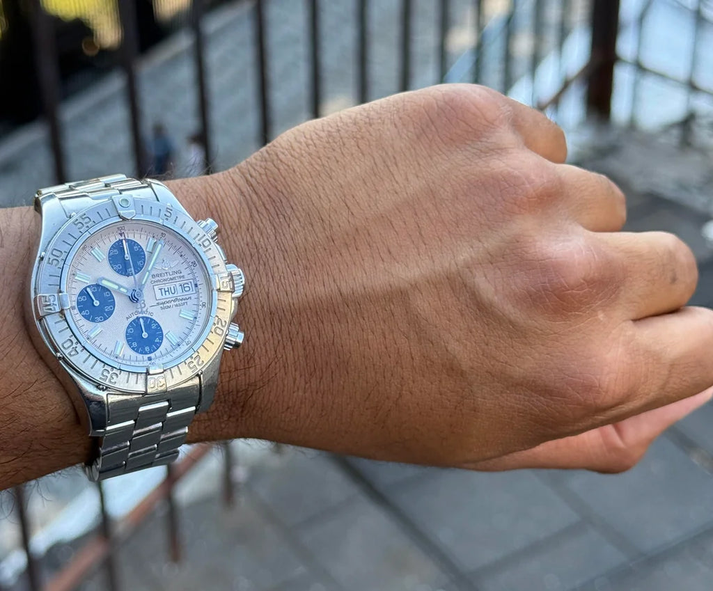 Breitling Superocean 42mm A13340 White and Blue Dial Automatic Chronograph