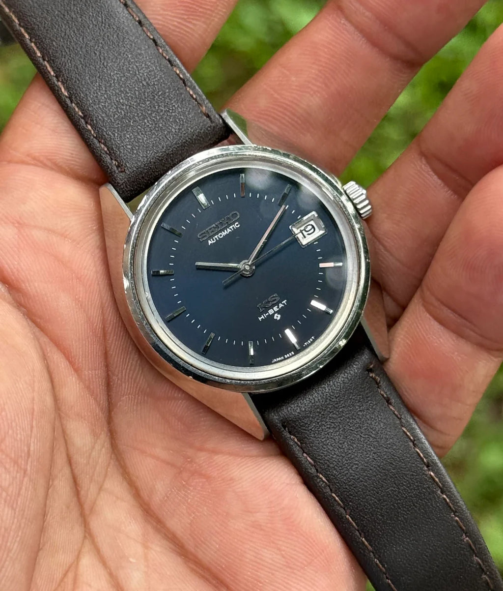King Seiko Hi-Beat 5625-7110 Blue Dial JDM Vintage Automatic Watch