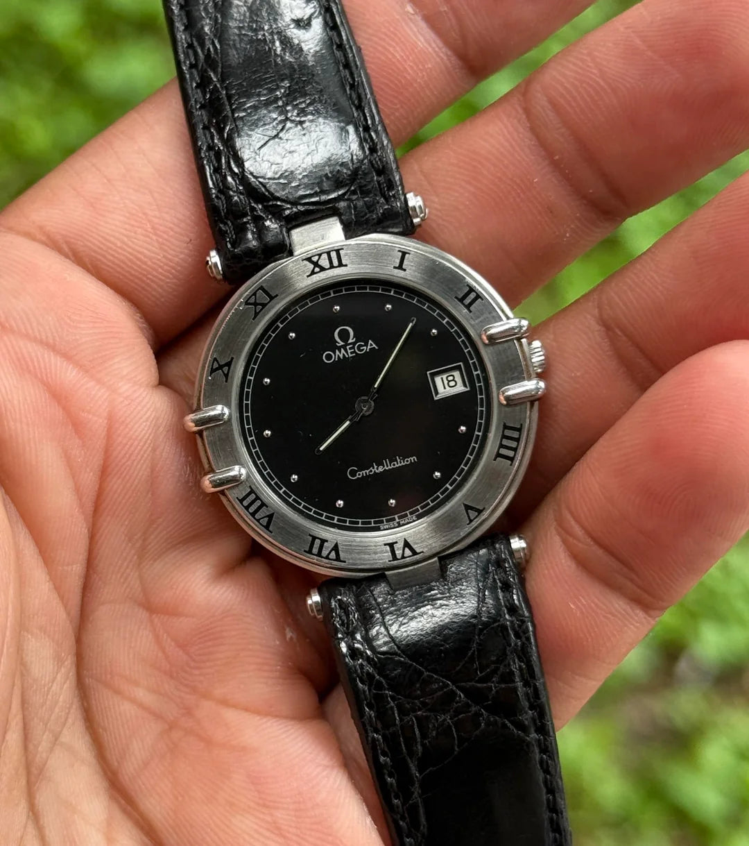 Omega Constellation Manhattan 196.0360 Black Dial Quartz Dress Watch 33mm