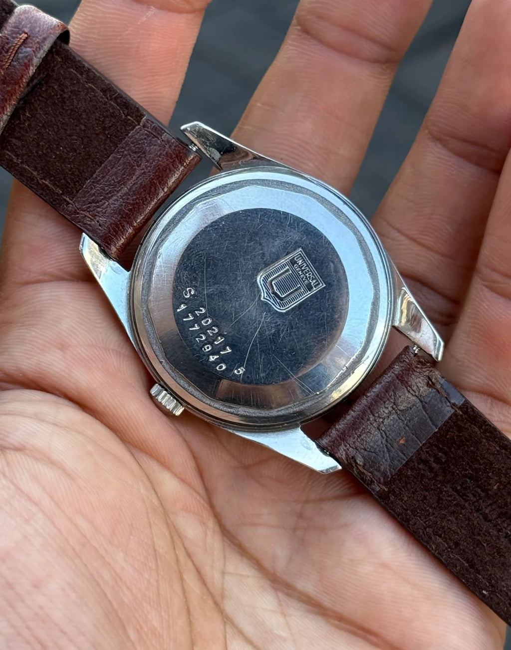 Universal Geneve Polerouter Bumper Automatic 138SS Vintage Stainless Steel Watch