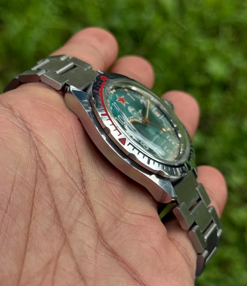 Vostok Amphibia Komandirskie “Heineken” Soviet 2414A Manual Wind Watch